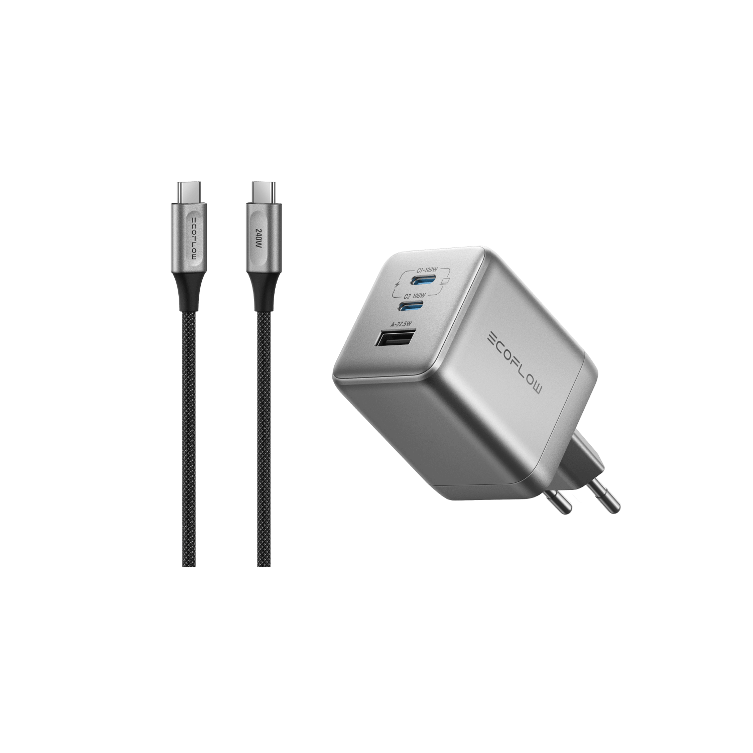 EcoFlow RAPID Pro Chargeur (100W, 3 Ports, GaN)