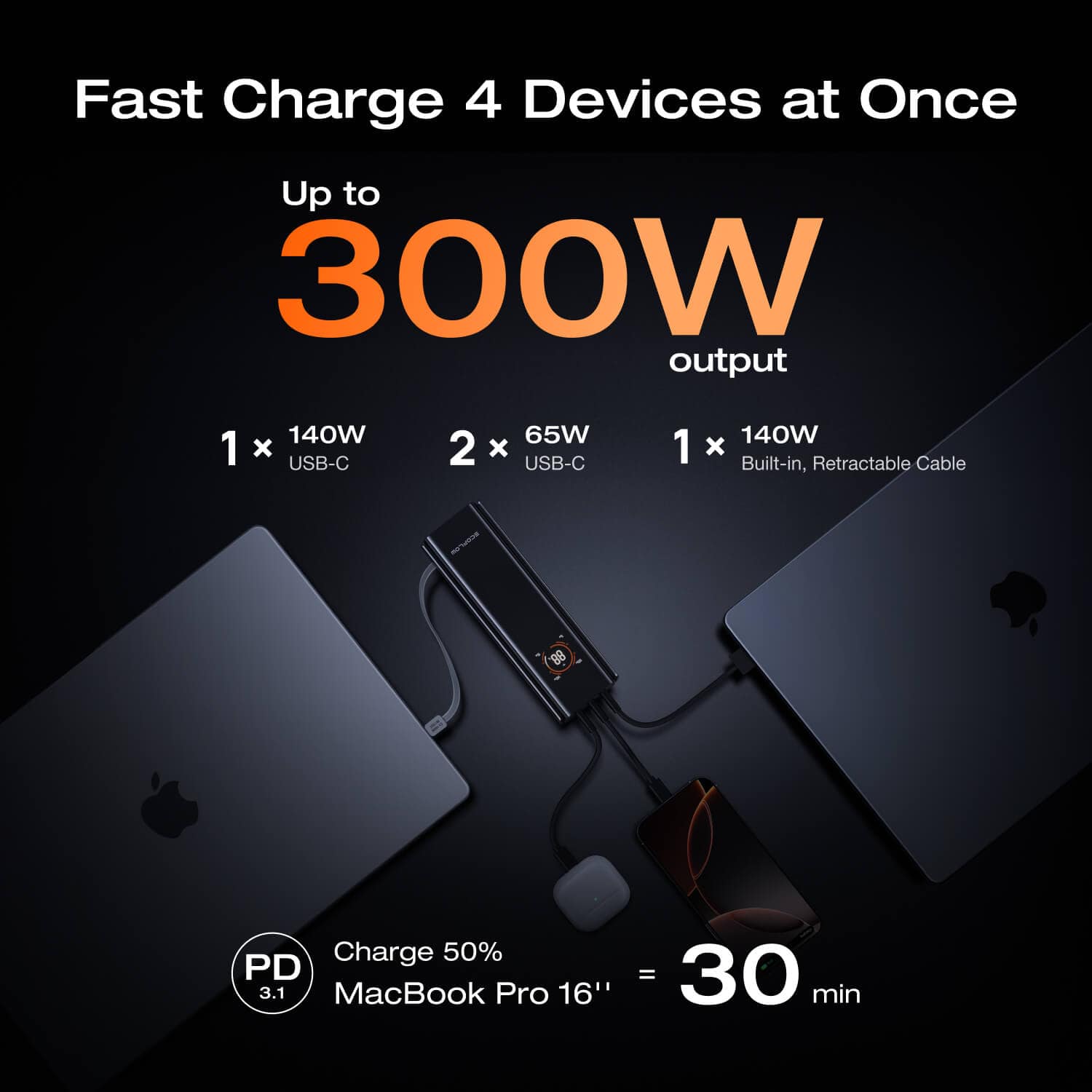 EcoFlow RAPID Pro Power Bank 27k + Câble